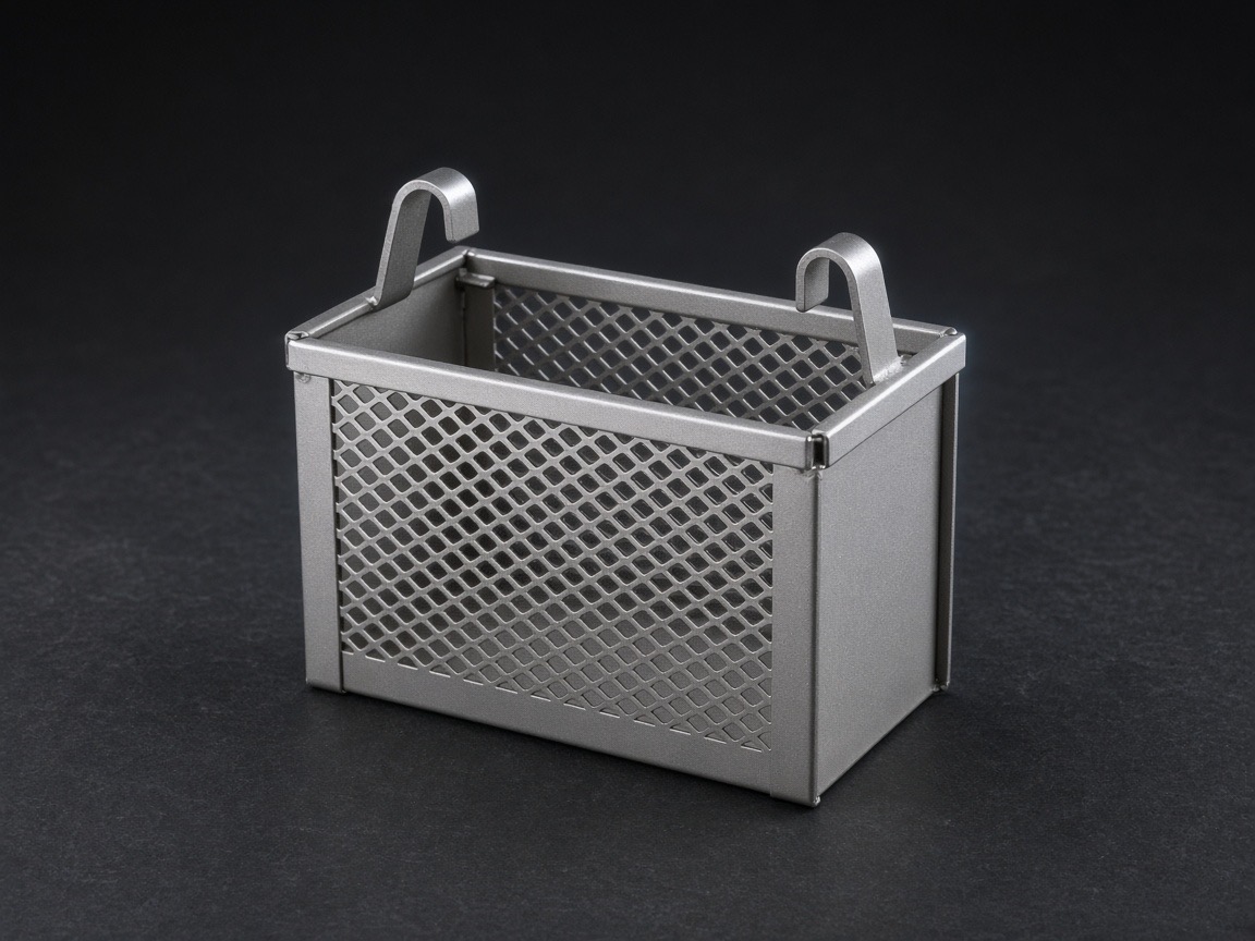 Small titanium anode basket, 150 × 70 × 40 mm